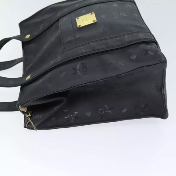 MCM Vicetos Logogram Tote Bag Coated Canvas Black Auth 75146 - Picture 10 of 16